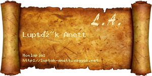 Lupták Anett névjegykártya